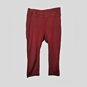 Burgundy POP Fit Crop Leggings -- Jane